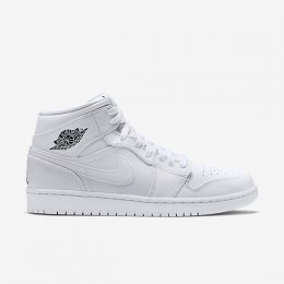 Air Jordan 1 Mid White/White/Cool Grey