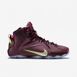 LeBron 12 Merlot/Volt/Pink Pow/Metallic Silver