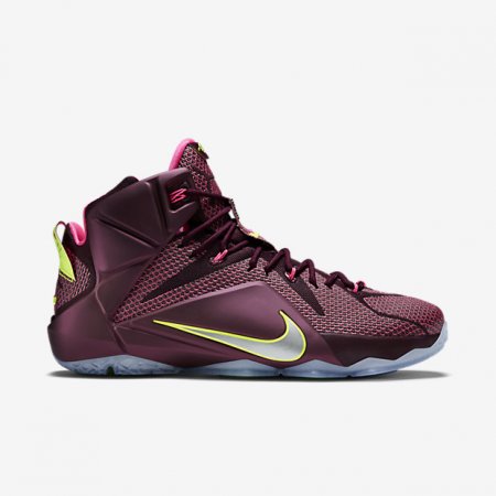LeBron 12 Merlot/Volt/Pink Pow/Metallic Silver