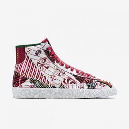 NIKE BLAZER MID University Red/Pine Green/White/Metallic Gold