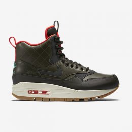NIKE AIR MAX 1 MID SNEAKERBOOT Sequoia/Bright Crimson/Menta/Black