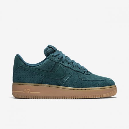 NIKE AIR FORCE 1 07 SUEDE Teal/Gum Medium Brown/Metallic Pewter/Teal