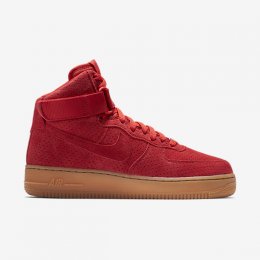 NIKE AIR FORCE 1 HIGH SUEDE University Red/Gum Medium Brown/University