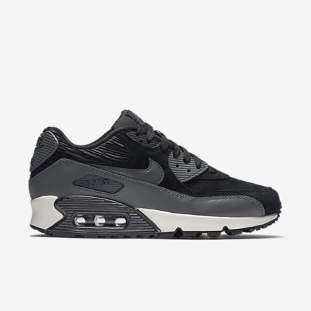NIKE AIR MAX 90 LEATHER Black/Dark Grey/Sail/Metallic Hematite