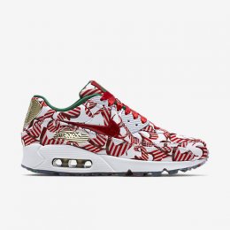 NIKE AIR MAX 90 White/Metallic Gold/University Red