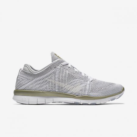 NIKE FREE TR 5 FLYKNIT METALLIC Pure Platinum/Metallic Gold Star/White