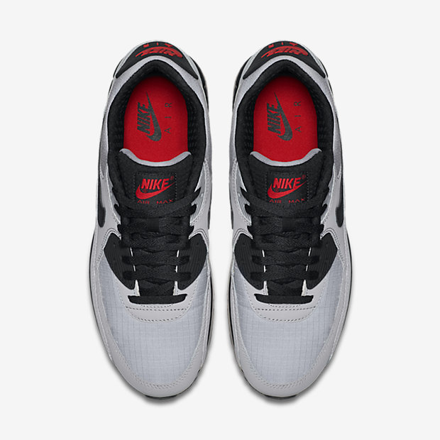 nike air max 90 essential wolf grey black red