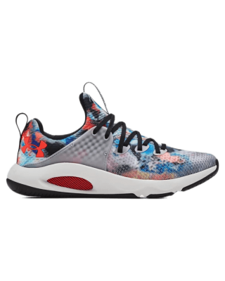 The Men\'s UA HOVR Rise 3 Printed Training Shoes have amazing energy-returning UA HOVR™ cushioning meets the flexible stability of our UA TriBase™outsole.