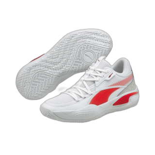Save: 34% off. Men\'s Puma Court Rider Team Basketball Shoes White-High Risk Red 195660-01.