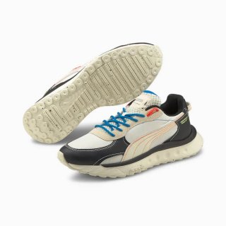 Save: 34% off. The Men\'s Puma Wild Rider RE GEN Sneakers are Style: 381636-01 and Color: Puma Black-Ivory Glow.