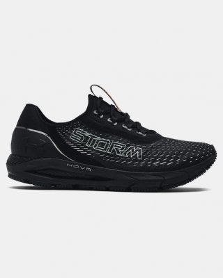 The UA HOVR Sonic 4 Storm Running Shoes are color Black and 3024224-001. Winter\'s inconsistent, your runs don\'t have to be.
