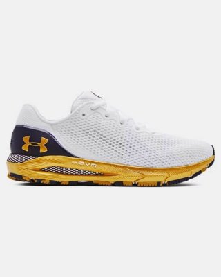 The UA HOVR Sonic 4 Team Running Shoes are color University of Notre Dame and Under Armour 3024293-100. who like distance but want more flexibility.