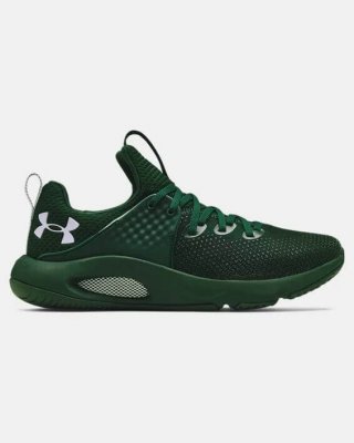 The UA HOVR Rise 3 Team Training Shoes are color Forest Green / Mod Gray and style Under Armour 3024309-300. Stretch-bootie construction for Simple on/off.