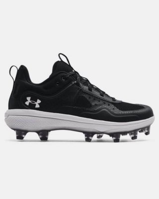 The UA Glyde MT TPU Softball Cleats are Black / White and style Under Armour 3024329-001. That\'s a fact. These shoes were built for women by women.