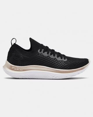 The Women\'s UA Flow Velociti SE Metallic Running Shoes are color Black / Metallic Rose Gold and 3025256-002. They are a must have!