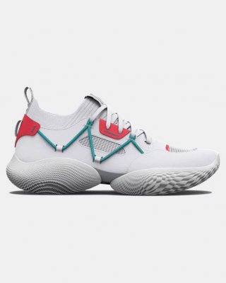 Curry Flow Cozy Sportstyle Shoes White / Daiquiri - 104. Super-soft, light, rubberless UA Flow cushioning makes these Stephen’s most comfortable shoes yet.