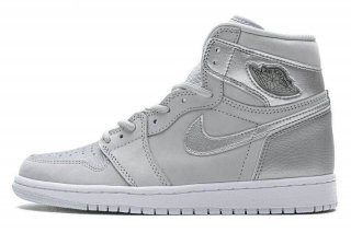 Air Jordan 1 High OG Japan Shoes: Sleek design with white leather upper, metallic accents, and iconic branding.