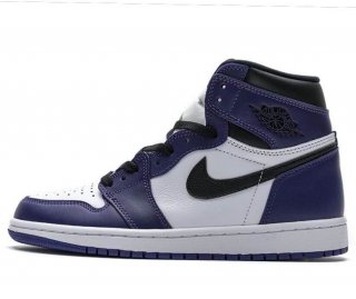 Air Jordan 1 High OG Court Purple Shoes: Premium leather construction with stylish purple accents and iconic branding.