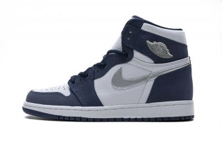 Air Jordan 1 High OG Japan Midnight Navy Shoes: A reimagined classic with unique alterations and a sleek color palette.