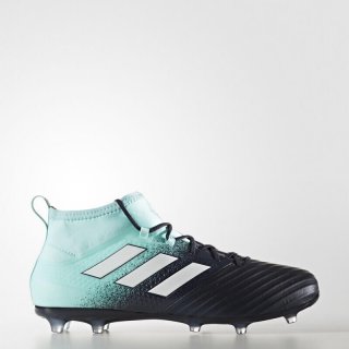 The adidas ACE 17.2 FG Cleats in Turquoise, designed for ultimate control, featuring a PRIMEMESH upper for precise ball control.