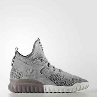 Make a bold fashion statement with adidas Tubular X Primeknit Grey Sneakers, featuring a modern street-style redesign inspired by \'80s basketball sneakers.