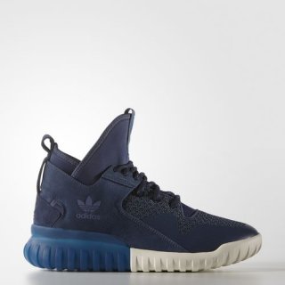 The adidas Tubular X Sneakers, featuring a sleek knit upper, suede overlays, and a unique transparent heel for standout fashion.