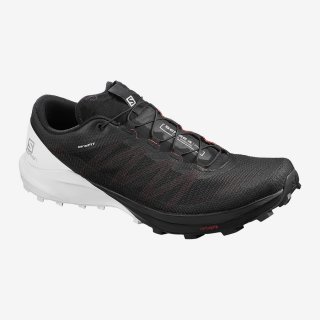 Salomon SENSE 4 /PRO Trail Running Shoes: A soft hydrophobic upper, just the right amount of cushioning and optimized midsole featuring Optivibe vibration-reduction technology ensure a dynamic ride.