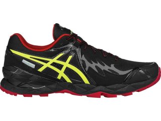 Asics GEL-FujiEndurance factory Official Store stores. Asics GEL-FujiEndurance Black/Safety Yellow/Vermilion are especially fashionable in NJ, USA.