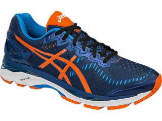 The new Asics GEL-Kayano 23 shoe features our Dynamic DuoMax Support System, set at an angle to support and engage the foot only when required.