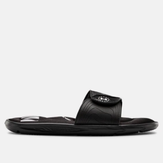 Women\'s UA Ignite Freedom Slides: Adjustable synthetic strap featuring UA Freedom logo with soft foam underneath for added comfort. Anatomical contours provide additional cushioning.