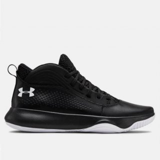 Men\'s UA Lockdown 4 Basketball Shoes: Molded synthetic upper for a responsive fit & fast look, Perforated leather delivers enhanced breathability.