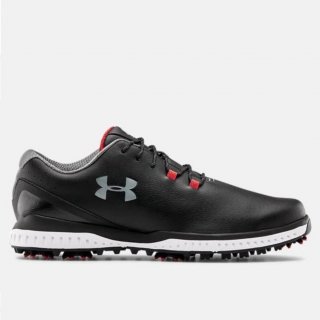 Men\'s UA Medal RST Wide E Golf Shoes: Integrated lacing system for a locked-in fit, Molded, removable foam footbed, Black / Graphite / Graphite.