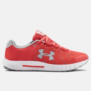 Women\'s UA Micro G Pursuit BP Running Shoes: One-piece Micro G® foam midsole turns cushioned landings into explosive takeoffs, Lightweight, engineered mesh upper.