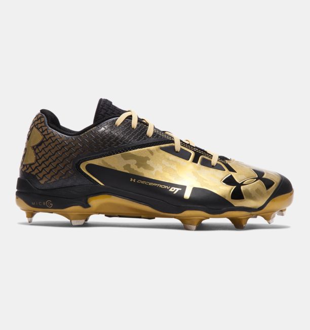 under armour black and gold baseball cleats