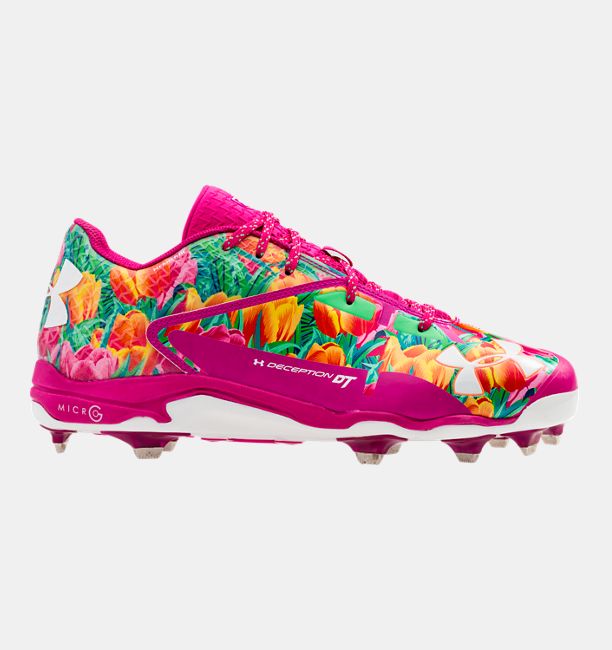 pink under armour baseball cleats