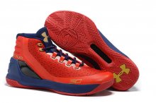 UA Curry 3 Basketball Shoes Red Navy Gold