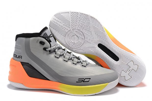 UA Curry 3 Basketball Shoes Grey/Black Orange