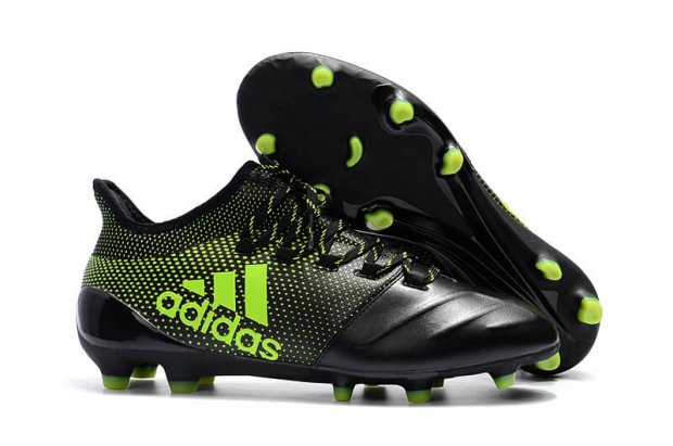 Men\'s adidas X 17.1 Leather FG Black/Green