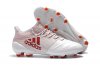 Men's adidas X 17.1 Leather Firm Ground Cleats White/Red