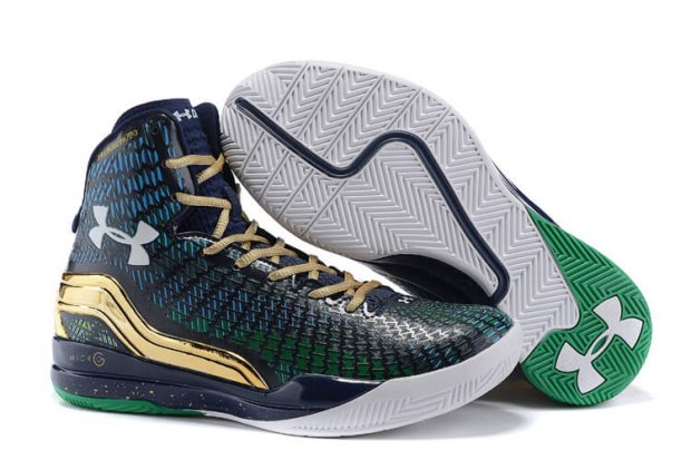 UA ClutchFit™ Drive Mid Basketball Shoes Green/Navy Gold