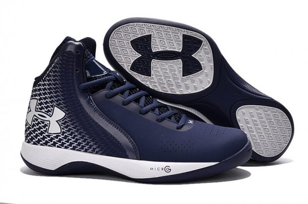 UA Micro G Torch Basketball Shoes Navy/White
