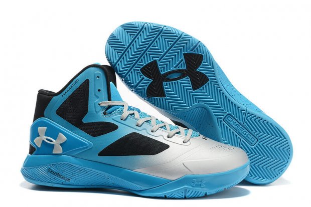 UA ClutchFit™ Drive II Basketball Shoes Sliver-Blue Black