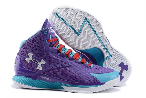 UA Curry One Basketball Shoes Purple/Blue