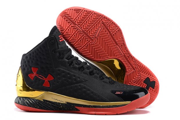 UA Curry One Basketball Shoes Black/Red/Gold