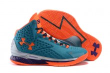 UA Curry One Basketball Shoes Blue/Orange Sliver/Navy