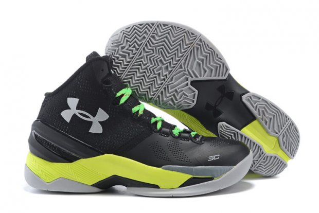 UA Curry Two Basketball Shoes Black/Sliver/Yellow