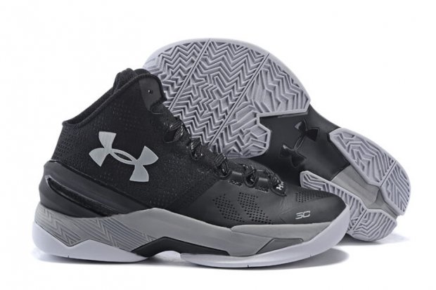 UA Curry Two Basketball Shoes Black/Grey/White