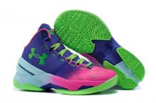 UA Curry Two Basketball Shoes Pink/Navy/Green