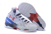 UA Curry Two Basketball Shoes Grey/White Red Blue/Navy