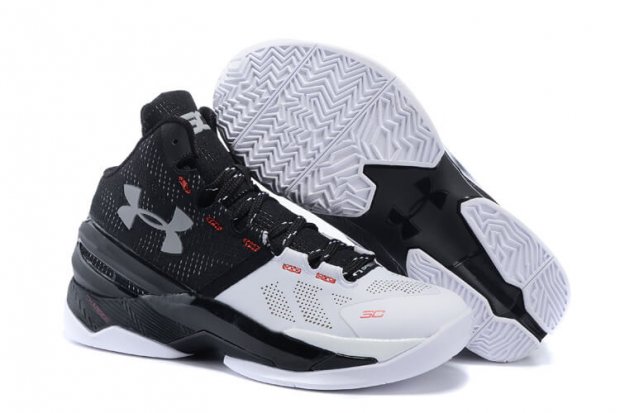 UA Curry Two Basketball Shoes White/Black Sliver